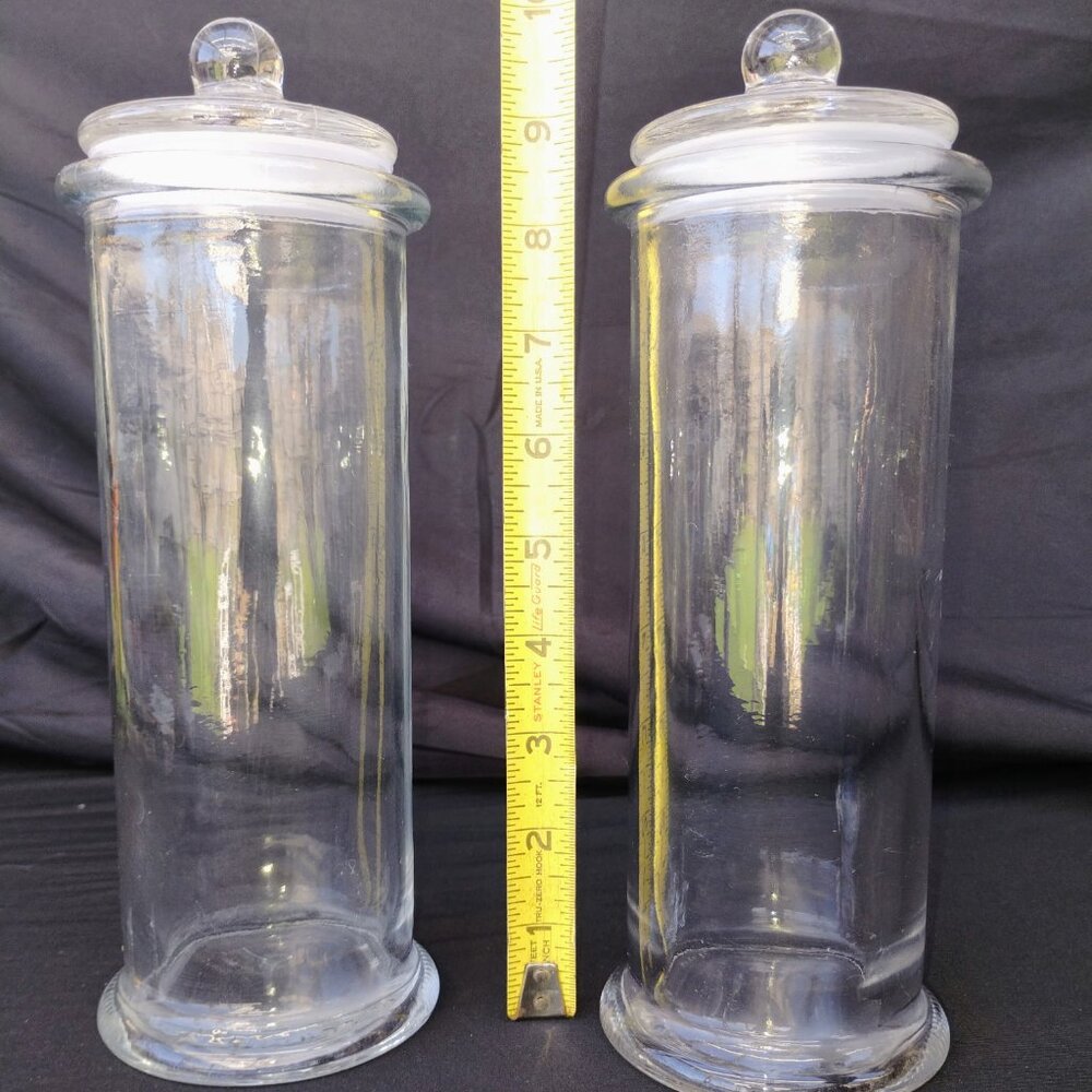 Vintage Ann's House Of Nuts Clear Glass Apothecary Style Jar Bottle 9.5”